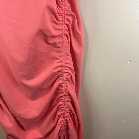 NWT Revolve Susana Monaco Size XL Tank Dress Peach Blush Ruched Slit Maxi Length - Picture 6 of 8